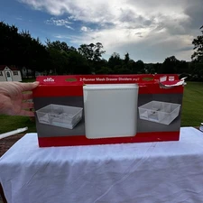 Elfa Mesh Storage Drawer Dividers White 17” x 7 1/8”