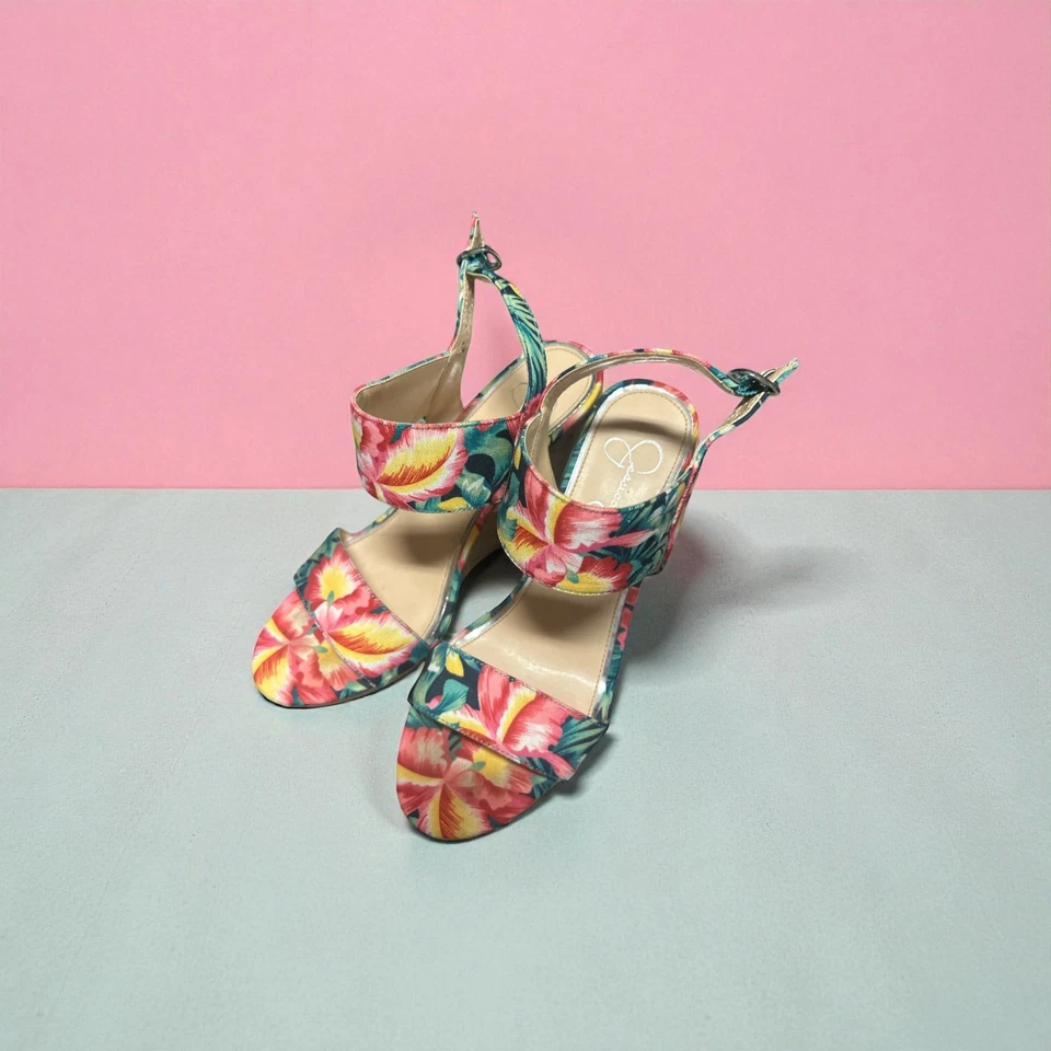 Jessica Simpson Delirah Floral Wedge Espadrille Size 7 Platform Heel Sandals - Image 2 of 3