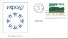 CANADA EXPO 1967  U.S. PAVILION MONTREAL PRESTIGE CACHET FDC +INFO CARD UNADDR