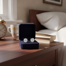Set of 2 Stylish Magnetic Clip-On Earrings - Hypoallergenic CZ for Men  Women