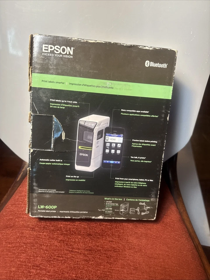 Impresora de etiquetas portátil Epson Labelworks LW-600P Bluetooth NUEVA Foto 2 de 4