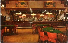 Mahogany Bar, Golden Nugget Gambling Hall, Las Vegas Nevada - Chrome Postcard