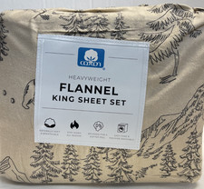 Heavyweight Flannel King Size Sheet Set Bear Mountain New