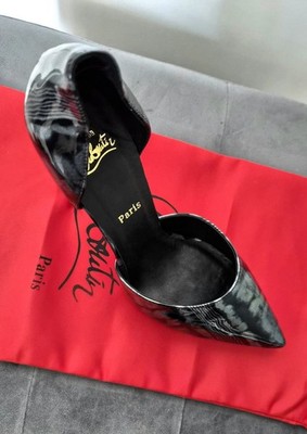 Christian Louboutin Pumps High Heels Louis Flat Schwarz Lack Rote Box EUR 43 