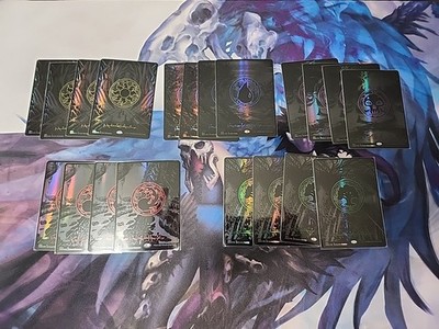 MTG Phyrexia All Will Be One Oil Slick Raised Basic Lands, 4 Ea Color. Playset 