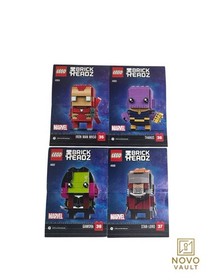 LEGO BrickHeadz Marvel Gamora, Iron Man Mk50, Thanos, Star Lord W Manuel Retired