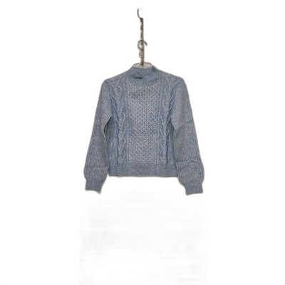 Vero Moda Cable Knit Mock Neck Sweater Blue Chunky Knit Women s Medium NWT