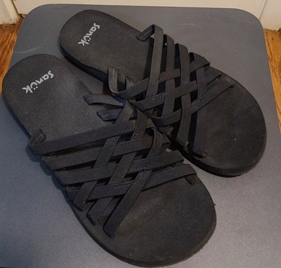 Sanuk Rio Women's Slide On Sandals Black Size 9