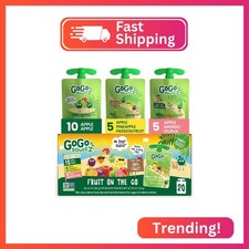GoGo squeeZ Applesauce and Fruit Puree Variety Pack, Apple, Mango Guava  Pineap