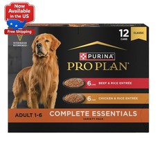 Purina Pro Plan Complete Essentials Adult Wet Dog Food - Variety Pack, 13 Oz, 12