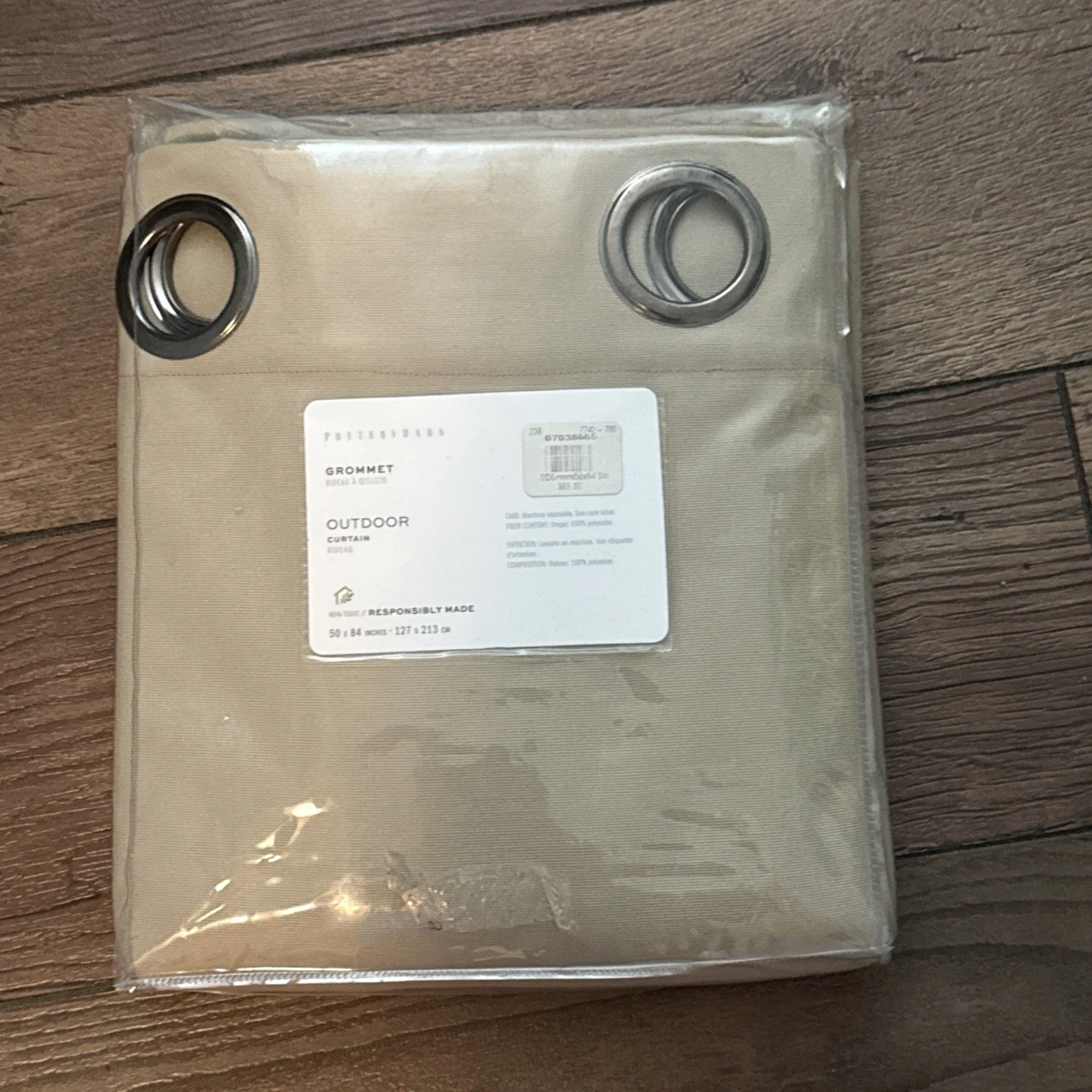 Pottery Barn Outdoor Grommet Curtain Drape 50x84" Natural Ivory NIP