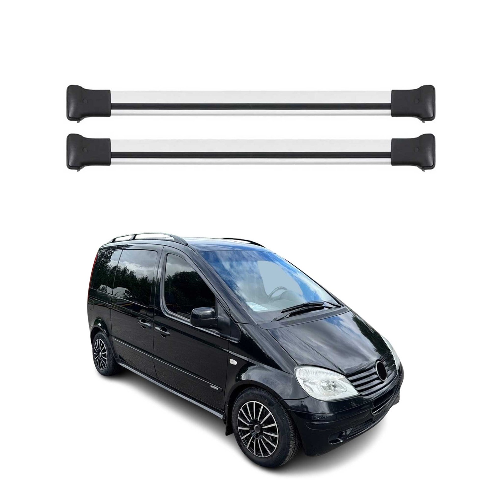 Barres de toit Mercedes Vaneo W414 alu gris profilé de haute qualité