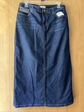 Christopher  Banks Jeans Skirt Womens 8 Dark Blue Wash Denim Midi