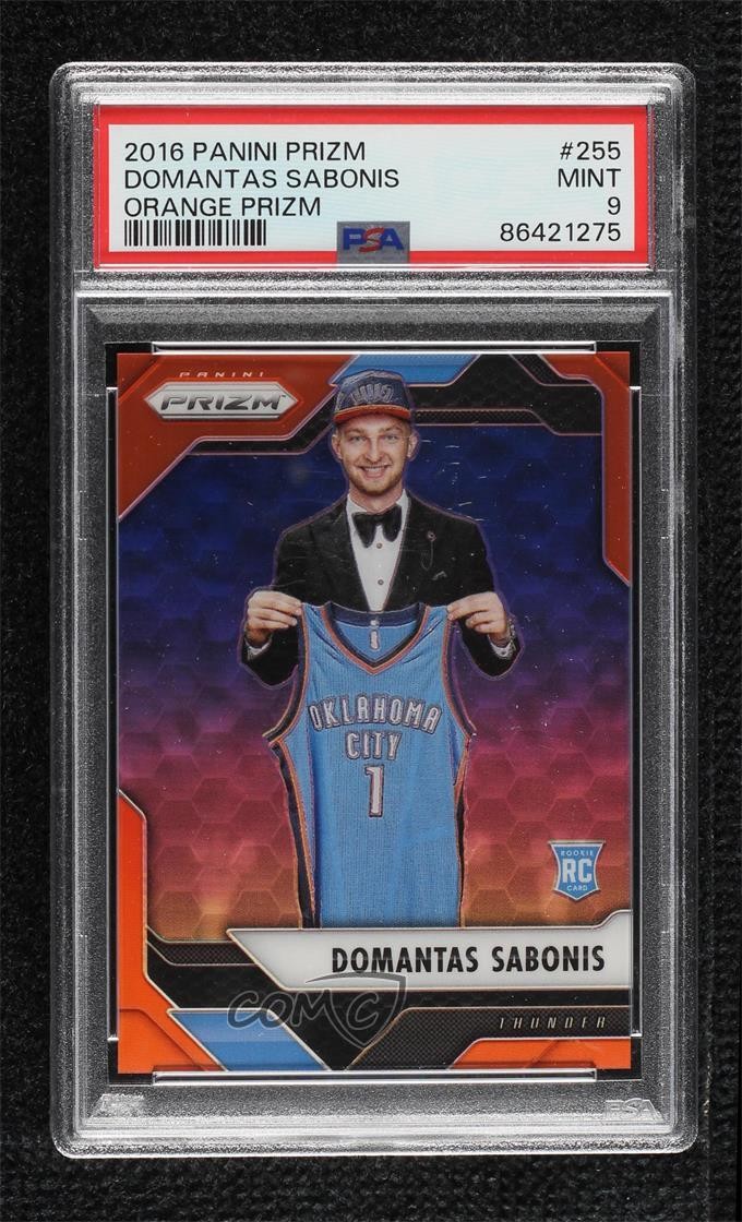 2016-17 Panini Prizm Orange Prizm 8/49 Domantas Sabonis #255 PSA 9 MINT fi6