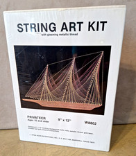 Vintage Sealed 9"X12" Metallic String Art Kit: PRIVATEER W8802