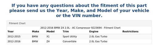 2012-2016 BMW Z4 2.0L - AC Compressor 9223694 - Picture 8 of 8