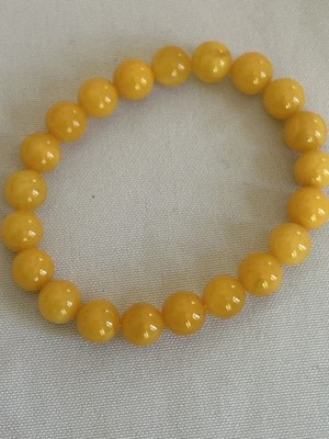 Natural Baltic Amber Butterscotch Round Bead Bracelet 9.3mm  8.5 grams 21 beads