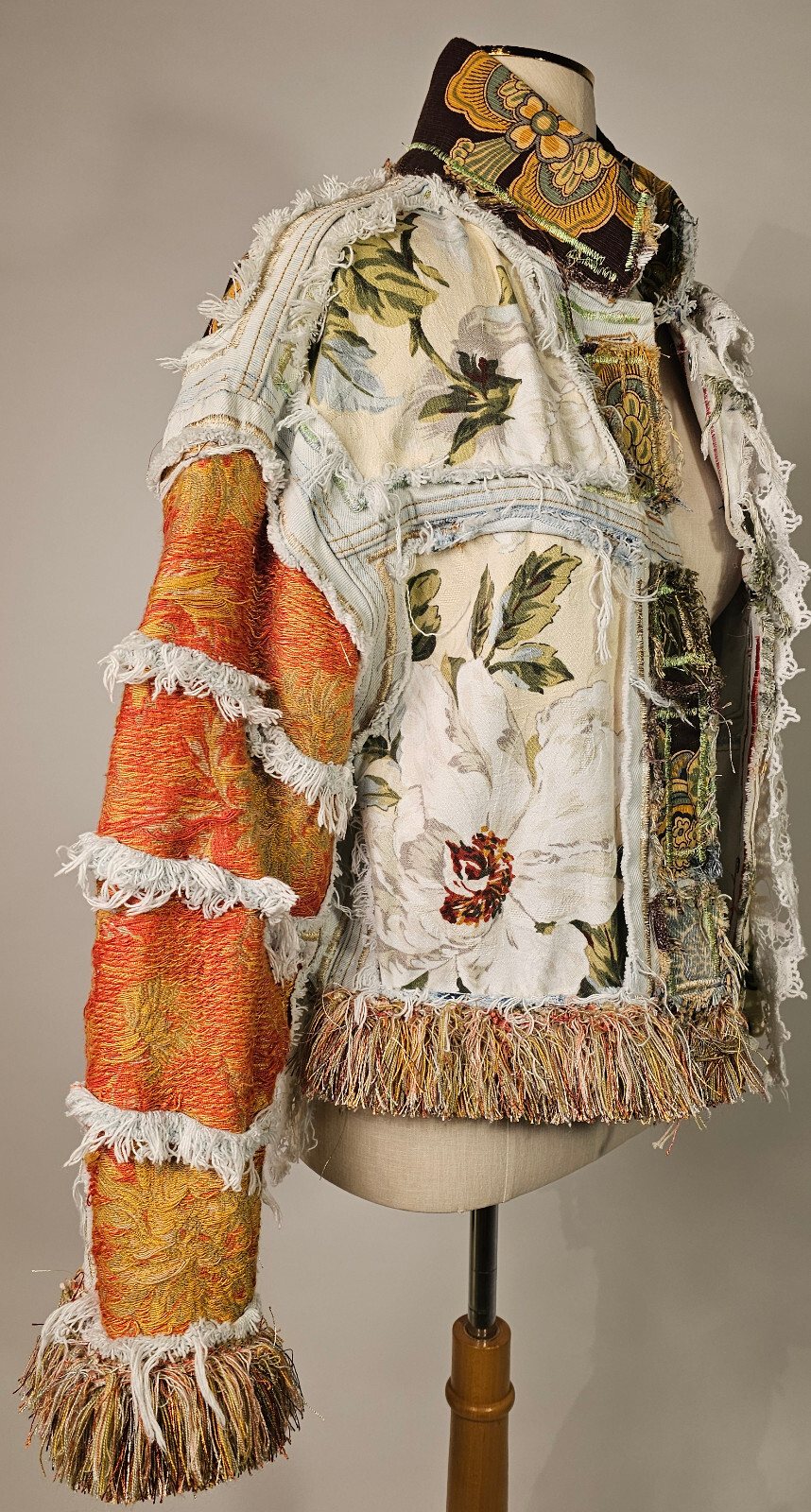 Boho exclusive Handmade Unisex one of a Kind jacket. Che21. "La France". image 9