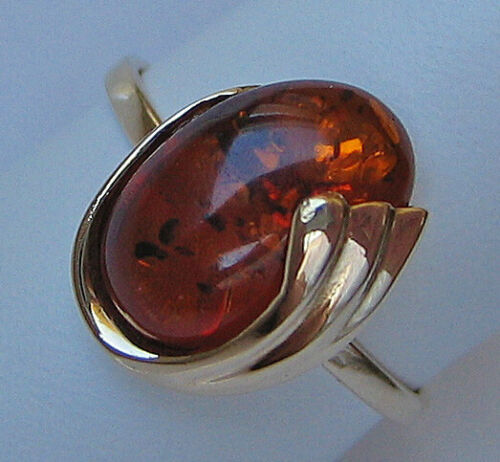 Love ☆ Bernstein Ring Edelstein aus 14 kt 585 Gold Ring Designer Amber ♦️6725 - Bild 1 von 12