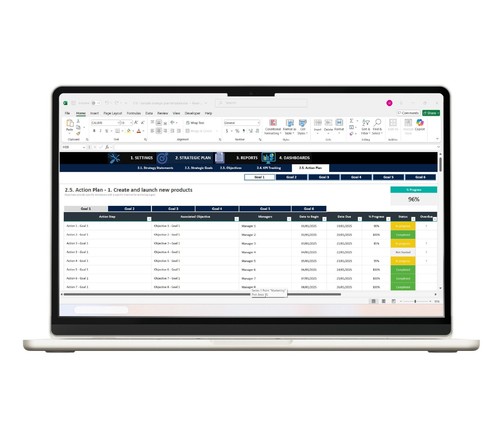 Strategic Plan in excel | Strategic Planning Excel Template - 第 5/6 張圖片