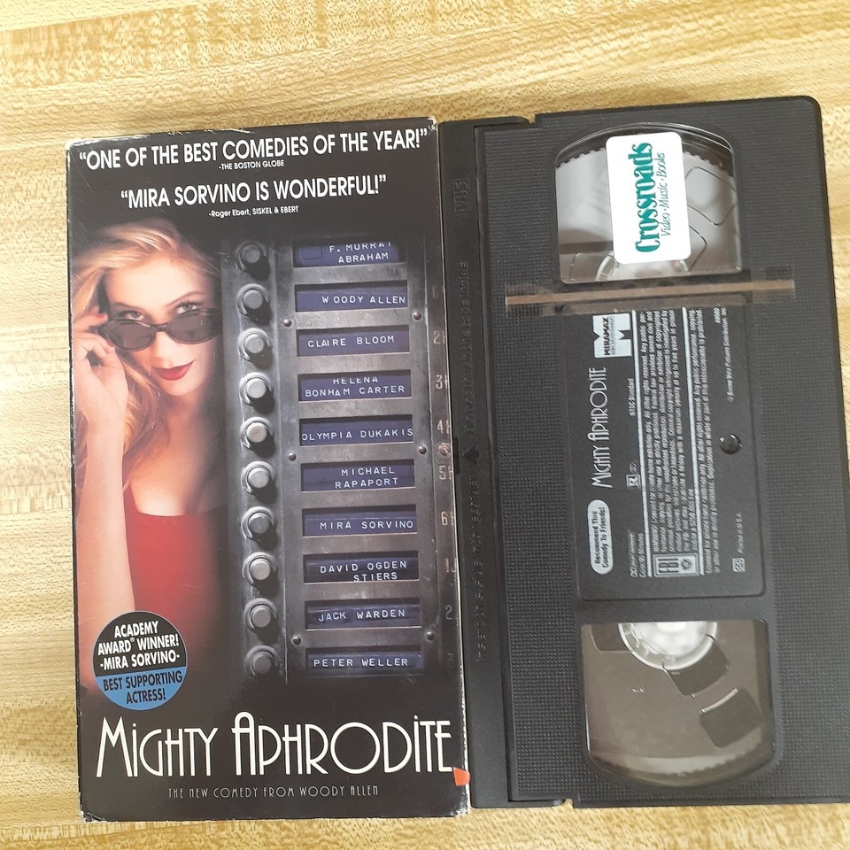 Mighty Aphrodite 1996 VHS Woody Allen Mira Sorvino Miramax Crossroads