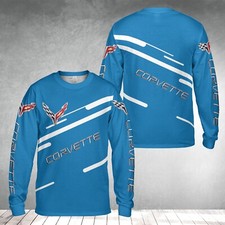 SALE 35 Custom Name Corvette C7 Logo Long Sleeve Shirt All Size S-5XL