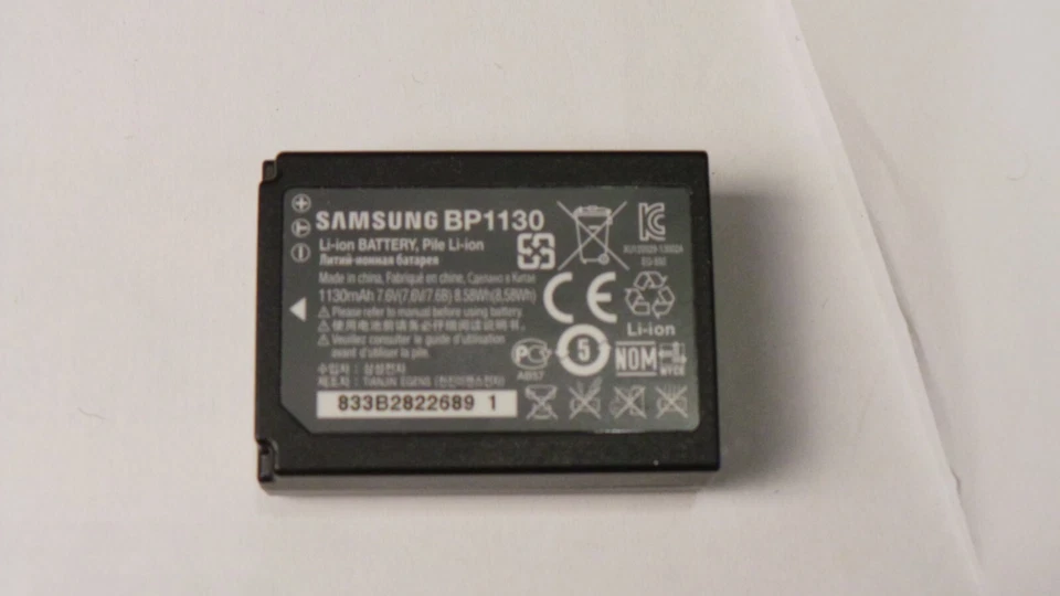 Литий-ионный аккумулятор Samsung 7,6 В постоянного тока для NX200/210/1000/1100/2000/300 (ED-BP1130) - Изображение 2 из 2