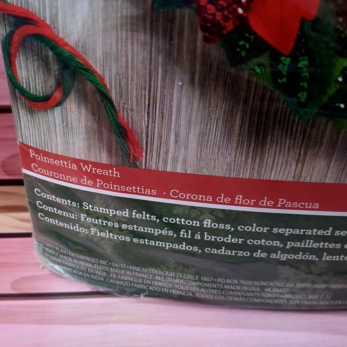 Bucilla Felt Applique Kit Poinsettia Wreath - Picture 3 of 5