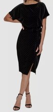 Kensie Womens Black Studded Knee-Length Fit-&-Flare Dress Size S
