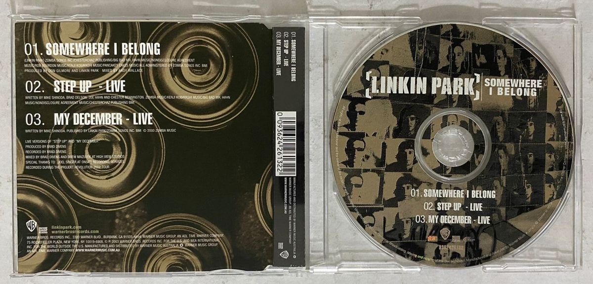 LINKIN PARK - SOMEWHERE I BELONG - 2003 RARE AUSTRALIAN CD SINGLE