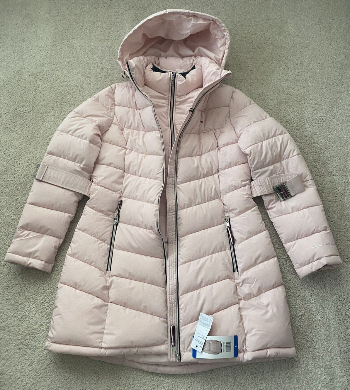 NWT Tommy Hilfiger Ladies' Belted Puffer Pink  Jacket  Size L image 5