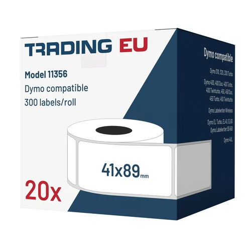 20x étiquette compatible avec Dymo 11356 41mm x 89mm 300 étiquettes par rouleau