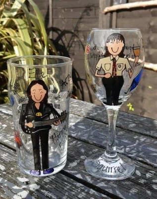 one hand painted personalised birthday wine glass 18th 21st 30th 40th 50th 60th