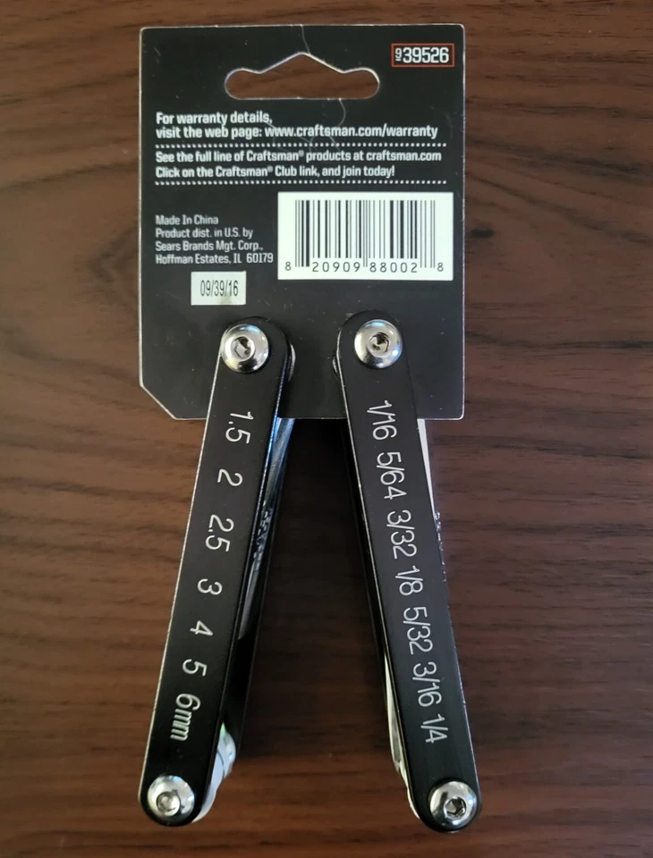 Craftsman 2 -7-in-1 Fold-up Hex Keys, SAE and METRIC - Image 2 of 3