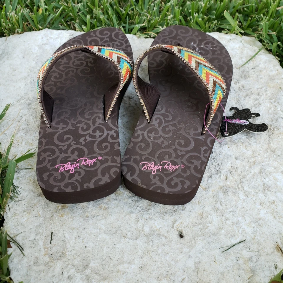 NUEVO - Chanclas Blazin Roxx para mujer con cuentas - #4119497 Angie BR talla 6 Foto 3 de 4