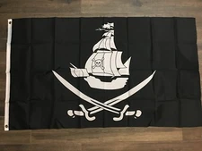 Pirate Ship Cross Swords 3x5 Polyester Flag Jolly Roger Ship Free Shipping
