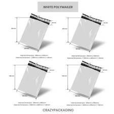 4Size Pink Black White Poly Mailer Plastic Mailing Satchel Courier Shipping Bags — image 3