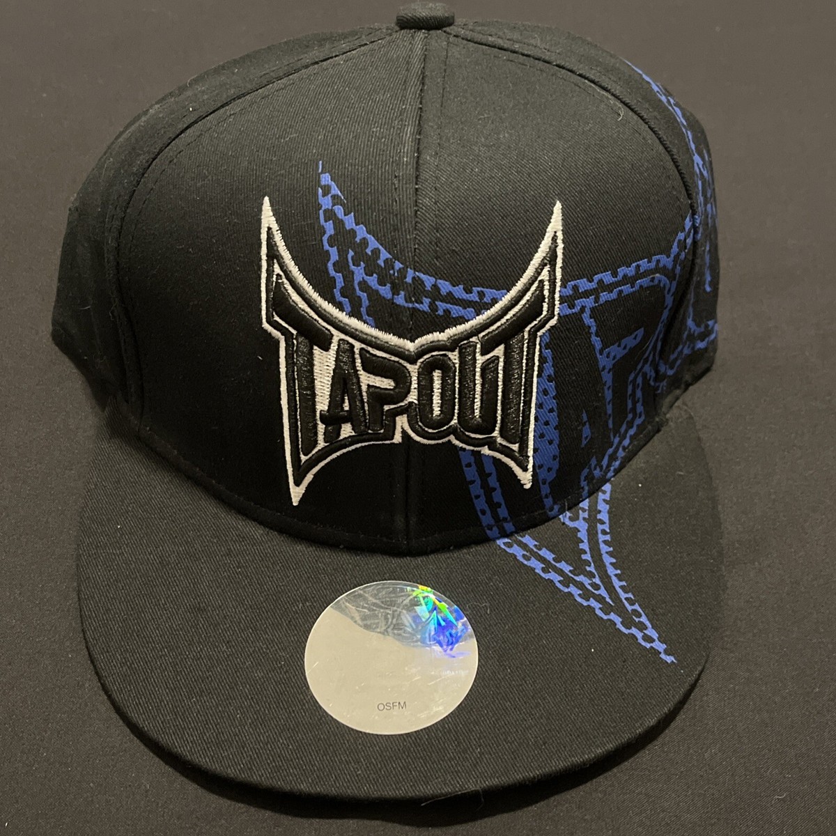 Vintage Tapout UFC Y2K Black Snapback Hat Embroidered Logo