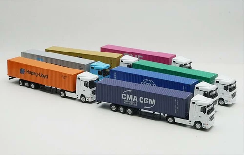 New 1/87 Benz Container truck Trailer Diecast Model Car Toys Gift Display - Picture 4 of 27