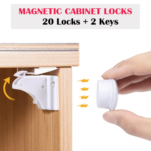 Baby Safety Cupboard Lock Invisible Magnetic Cabinet &Drawer Locks Child Proof - Picture 15 of 16