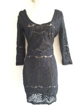 Women fitted bodycon long sleeves Lace Dress