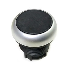 EATON M22-D-S Pushbutton 22.5mm Flush Mounted Black Actuator Silver Bezel&oplus;IK