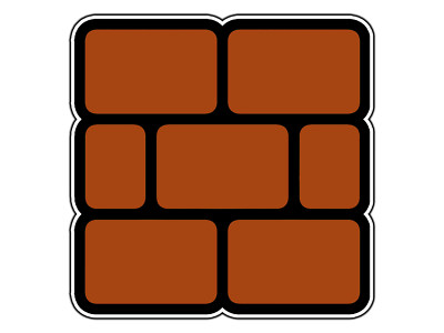 Brick Block 2D Mushroom Kingdom Sticker Waterproof Vinyl Decal Die-Cut Car