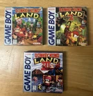Lot of 3 Nintendo Game Boy Games Donkey Kong Land 1 2 3 CIB Complete Authentic