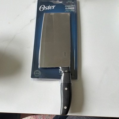 Oster Granger 7 in Stainless Steel Meat Cleaver Knife, Straight Edge, Black