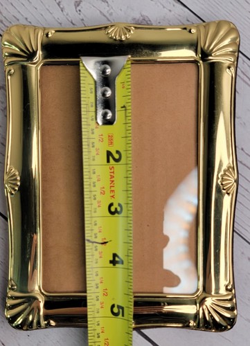 Solid Brass Photo Picture Frame Set Of 2 Vtg 5x7 and 3x5" Shelf Decor READ - Picture 6 of 16