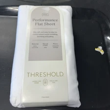 Threshold Full Size 400 Thread Count Performance Flat Sheet - White