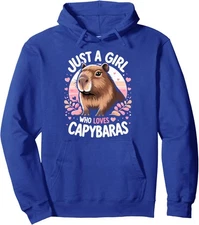 Funny Cute Just a Girl Who Loves Capybaras Lover Unisex Hooded Sweatshirt