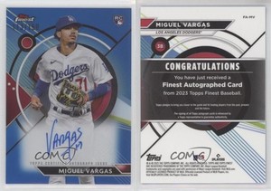 2023 Topps Finest Blue Refractor /150 Miguel Vargas #FA-MV Rookie Auto RC