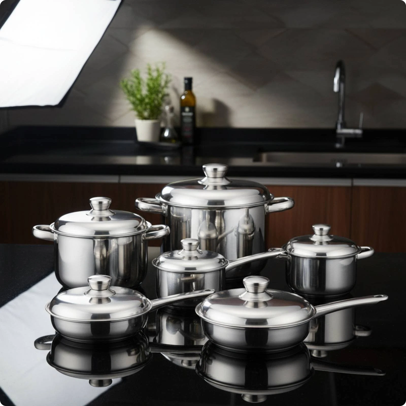 12 Pieces Stainless Steel Pot and Pan Set Thickened 12-Piece Cookware Set
Opens in a new window or t